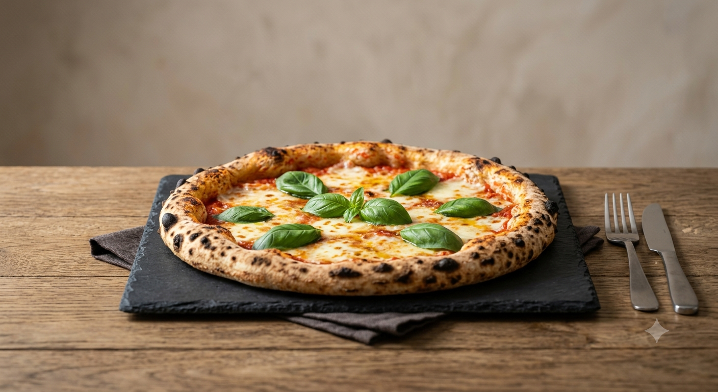 Fresh margherita pizza